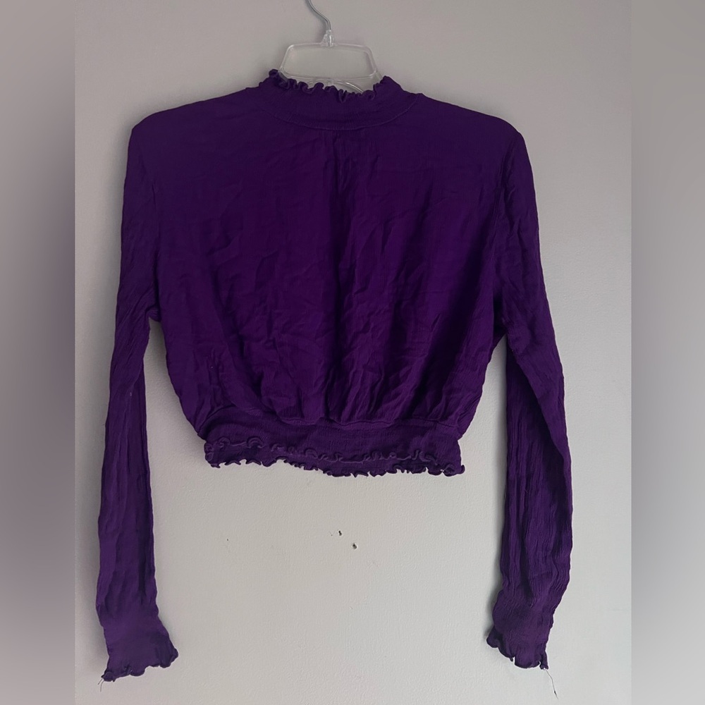 Heart & Hips Purple Long Sleeve Crop Top